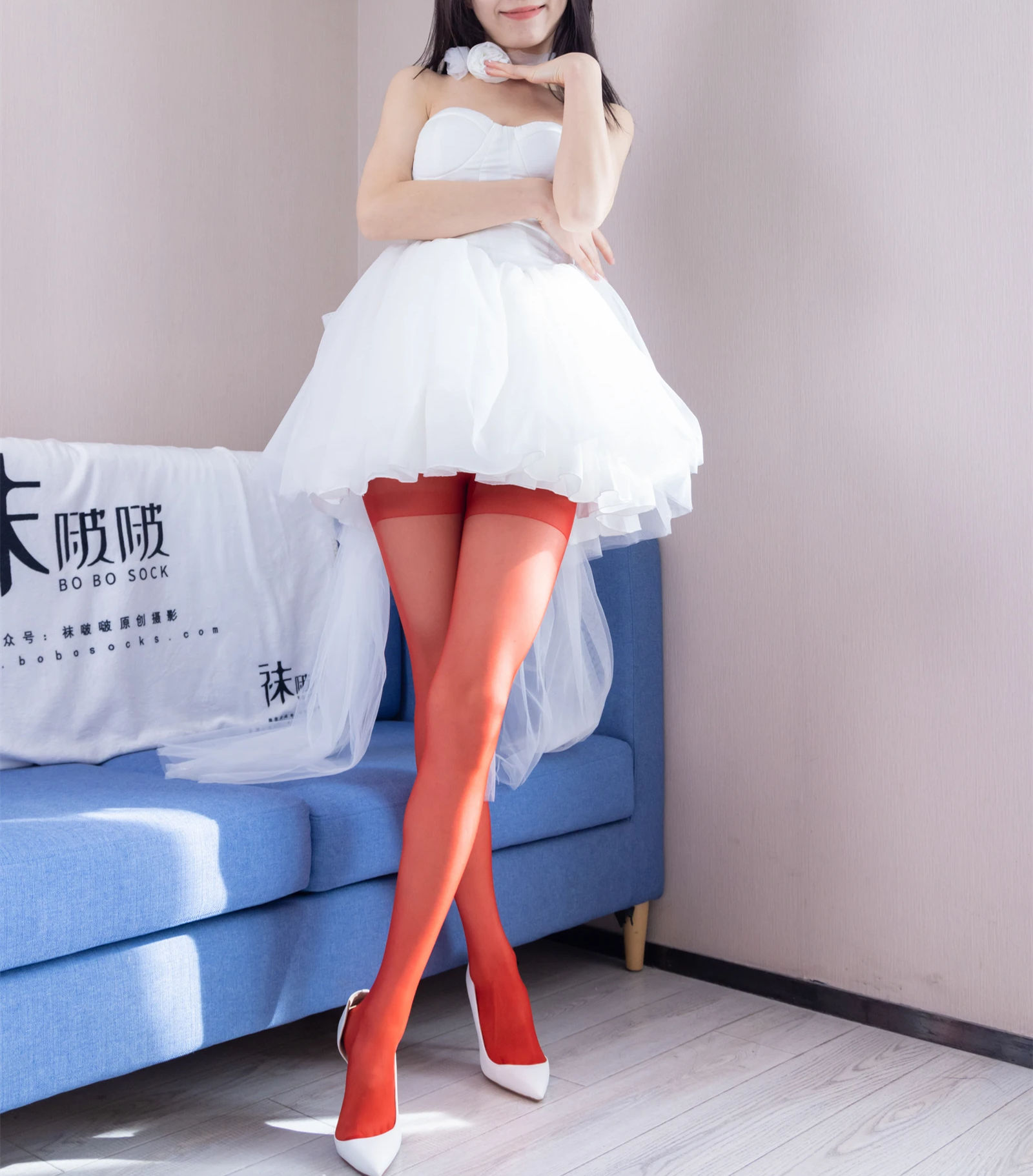 View - BoBoSocks袜啵啵 - Chiness Model  No.478 芝士 两双高跟鞋 黑丝 红丝
